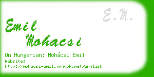 emil mohacsi business card