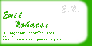 emil mohacsi business card